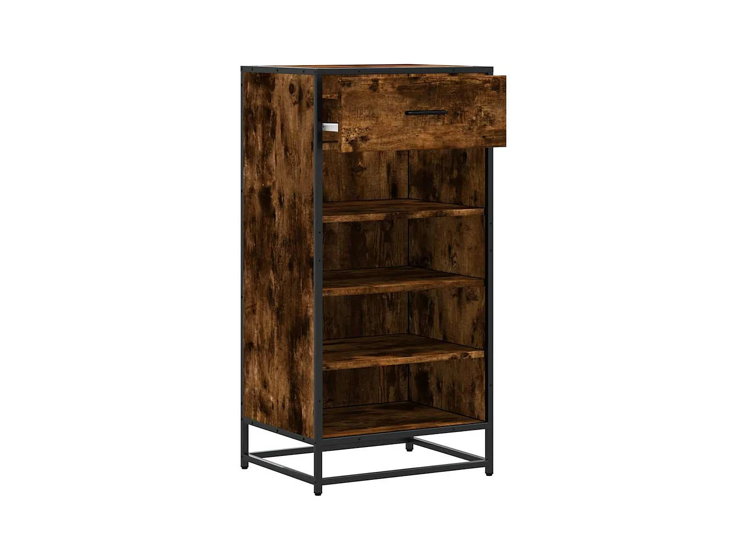 Étagère à chaussures chêne fumé 48x38x97,5 cm bois d'ingénierie