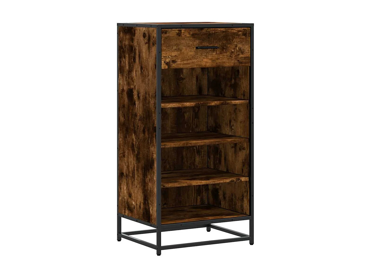 Étagère à chaussures chêne fumé 48x38x97,5 cm bois d'ingénierie