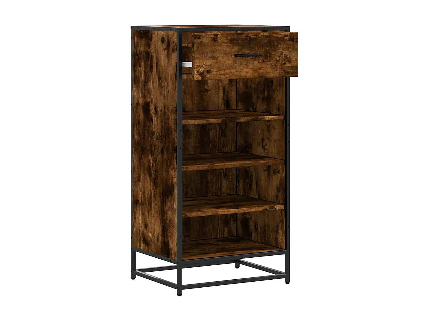 Étagère à chaussures chêne fumé 48x38x97,5 cm bois d'ingénierie