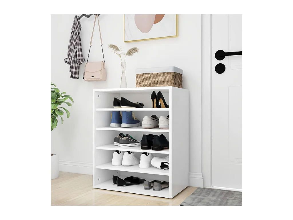 Armoire à chaussures Blanc 60x35x70 cm Bois d’ingénierie