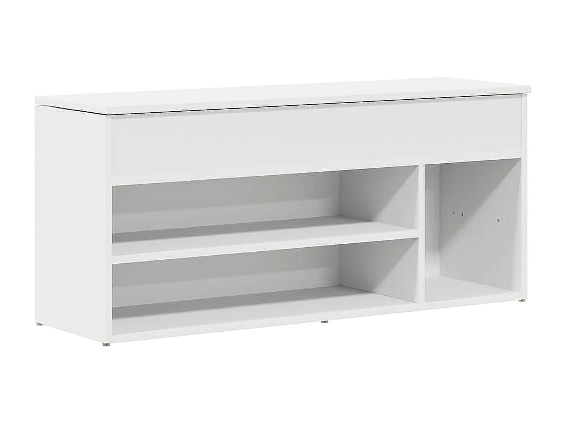 Banc à chaussures blanc 102x30,5x45 cm bois d'ingénierie