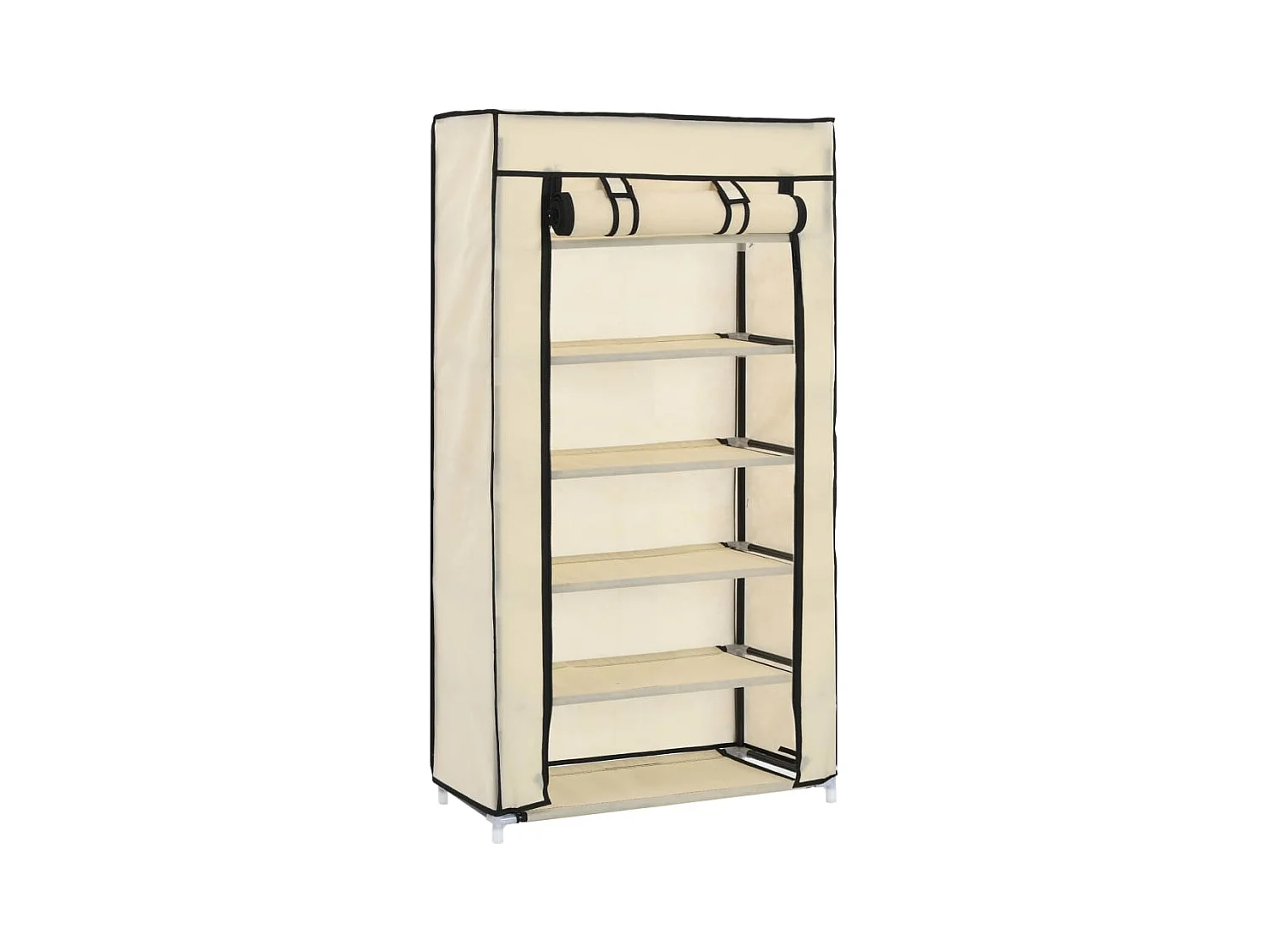 Armoire à chaussures avec housse Crème 58x28x106 cm Tissu