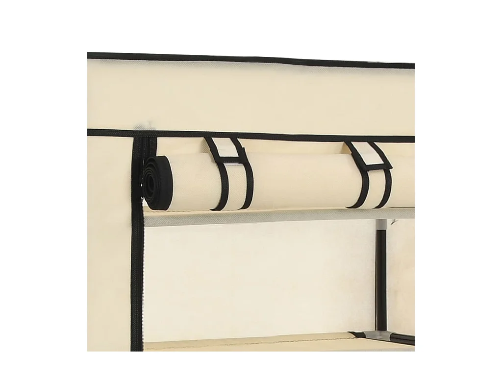 Armoire à chaussures avec housse Crème 58x28x106 cm Tissu