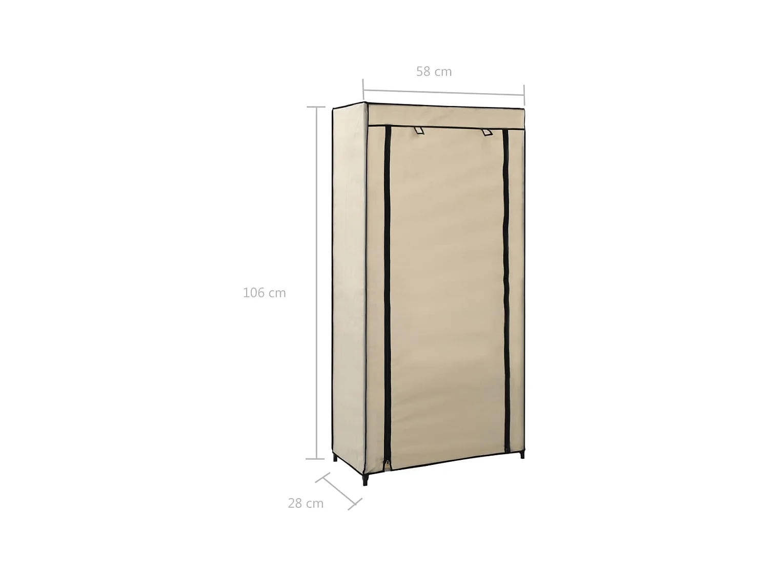Armoire à chaussures avec housse Crème 58x28x106 cm Tissu