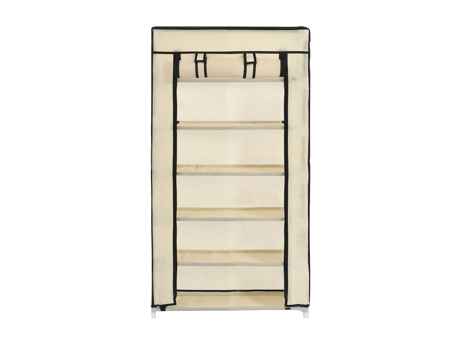 Armoire à chaussures avec housse Crème 58x28x106 cm Tissu