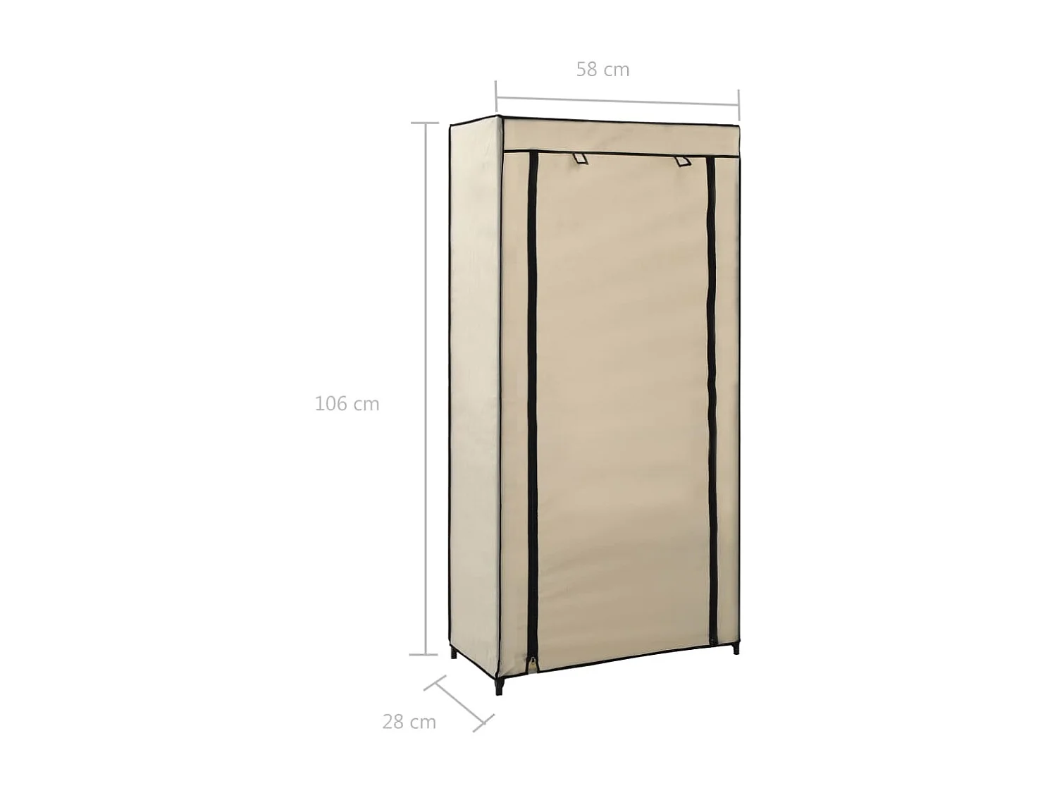 Armoire à chaussures avec housse Crème 58x28x106 cm Tissu