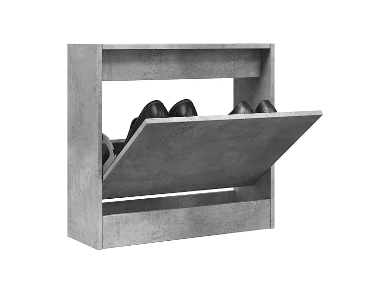 Scarpiera grigio cemento 60x21x57 cm in legno ingegnerizzato