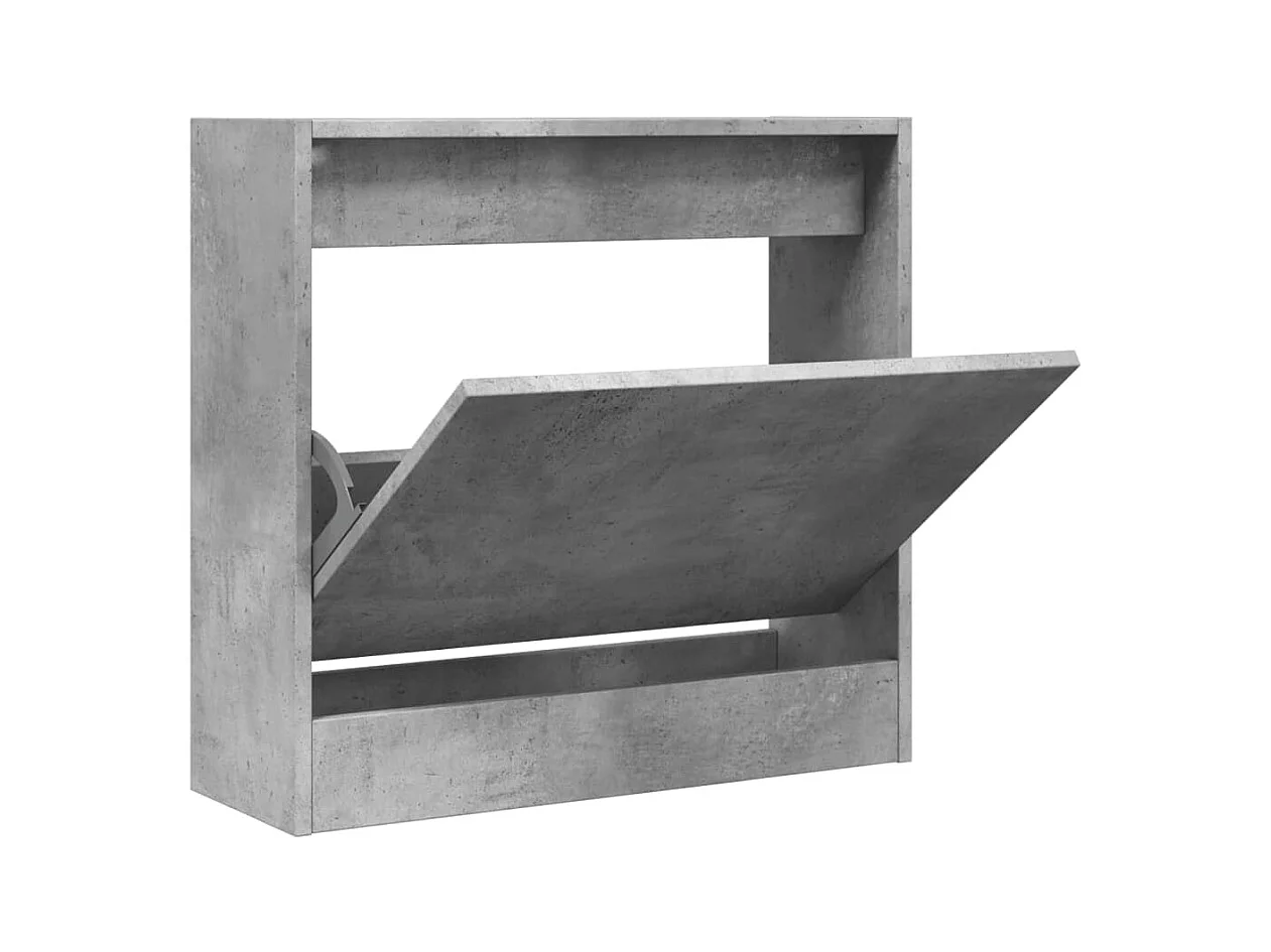Armoire à chaussures gris béton 60x21x57 cm bois d'ingénierie