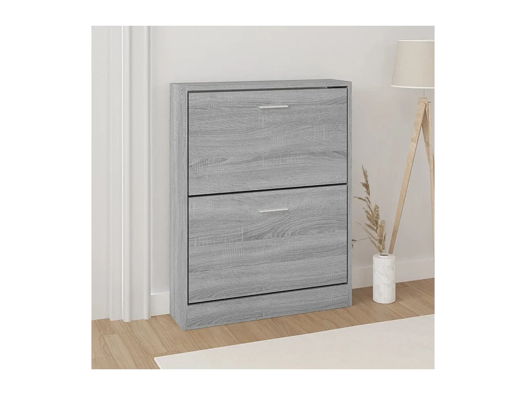 Schuhschrank Sonoma grau 59x17x81 cm Holzwerkstoff