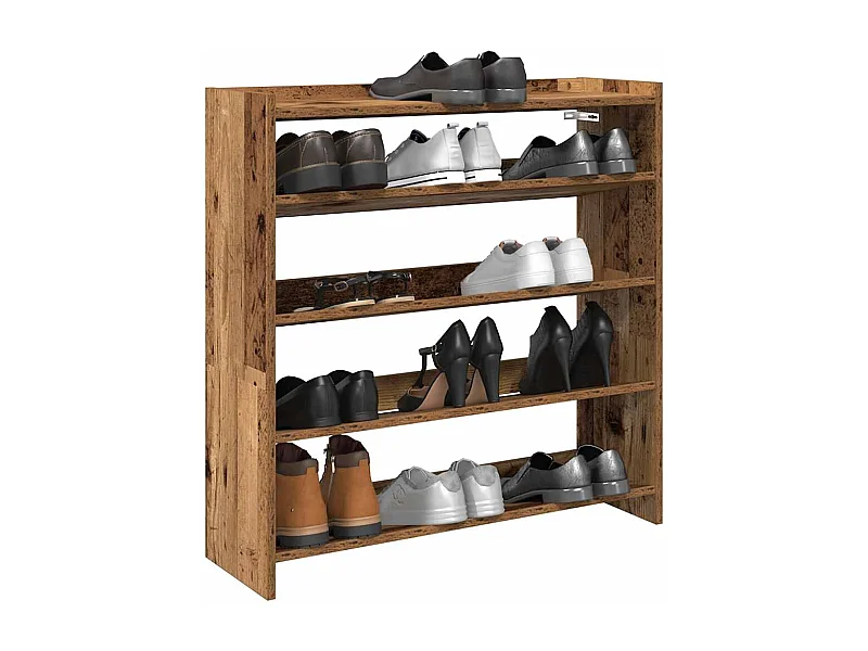 Étagère à chaussures vieux bois 80x25x81 cm bois d'ingénierie