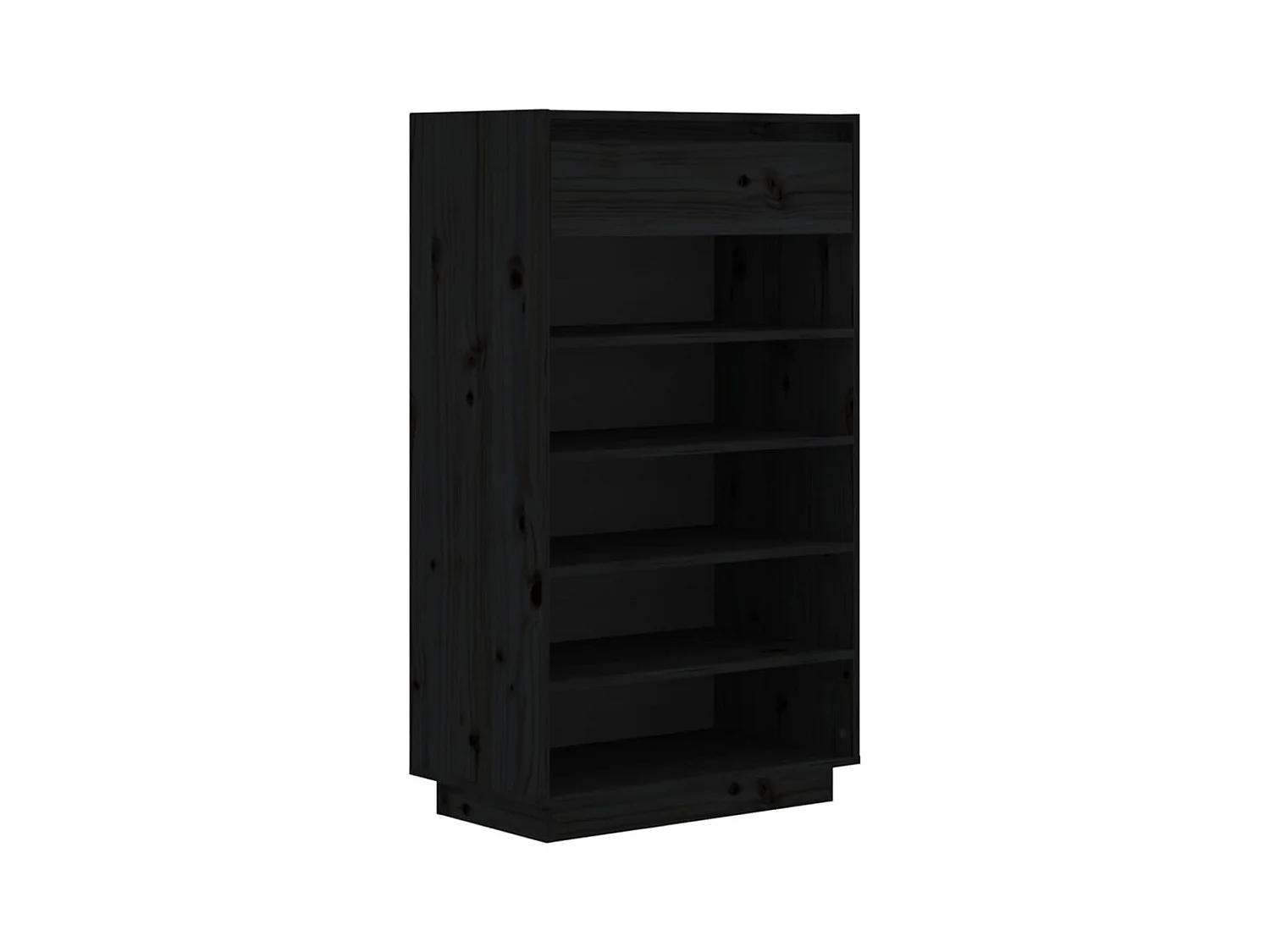 Zwarte schoenenkast 60x34x105 cm Massief grenenhout