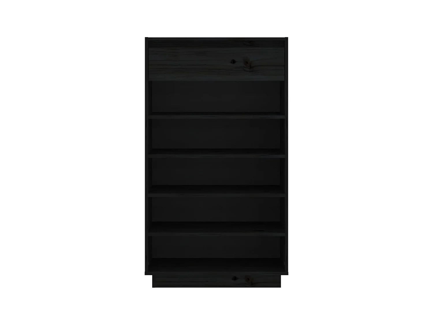 Zwarte schoenenkast 60x34x105 cm Massief grenenhout