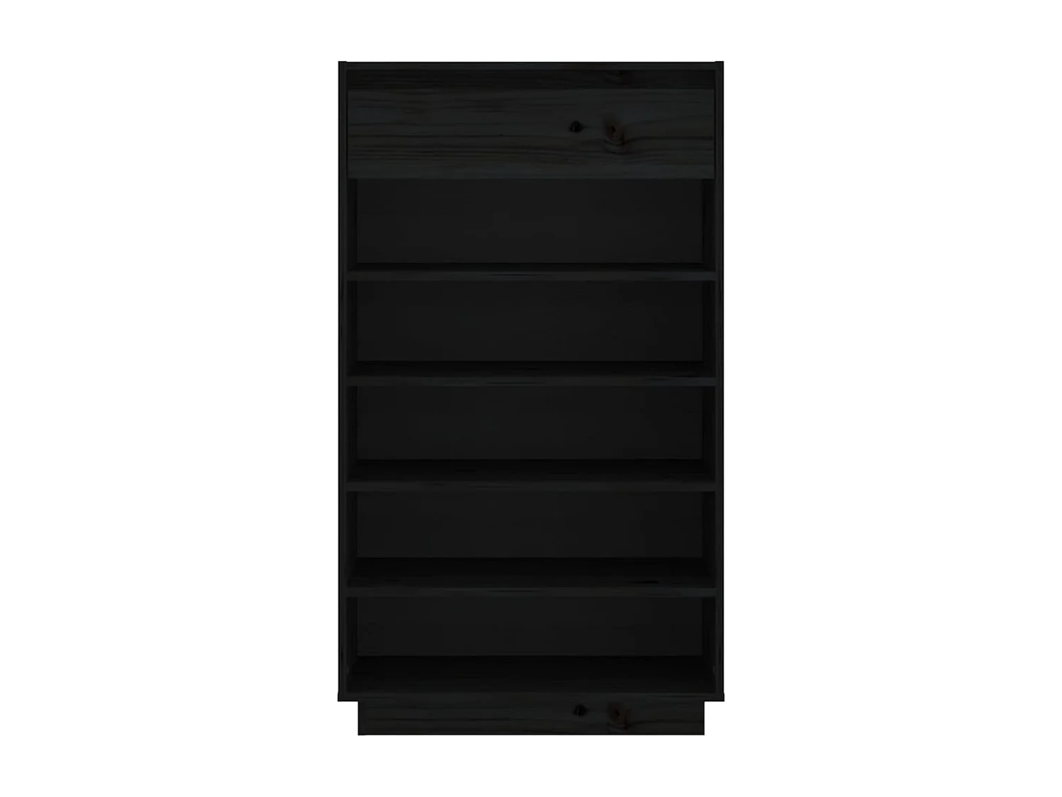 Zapatero negro 60x34x105 cm Madera maciza de pino