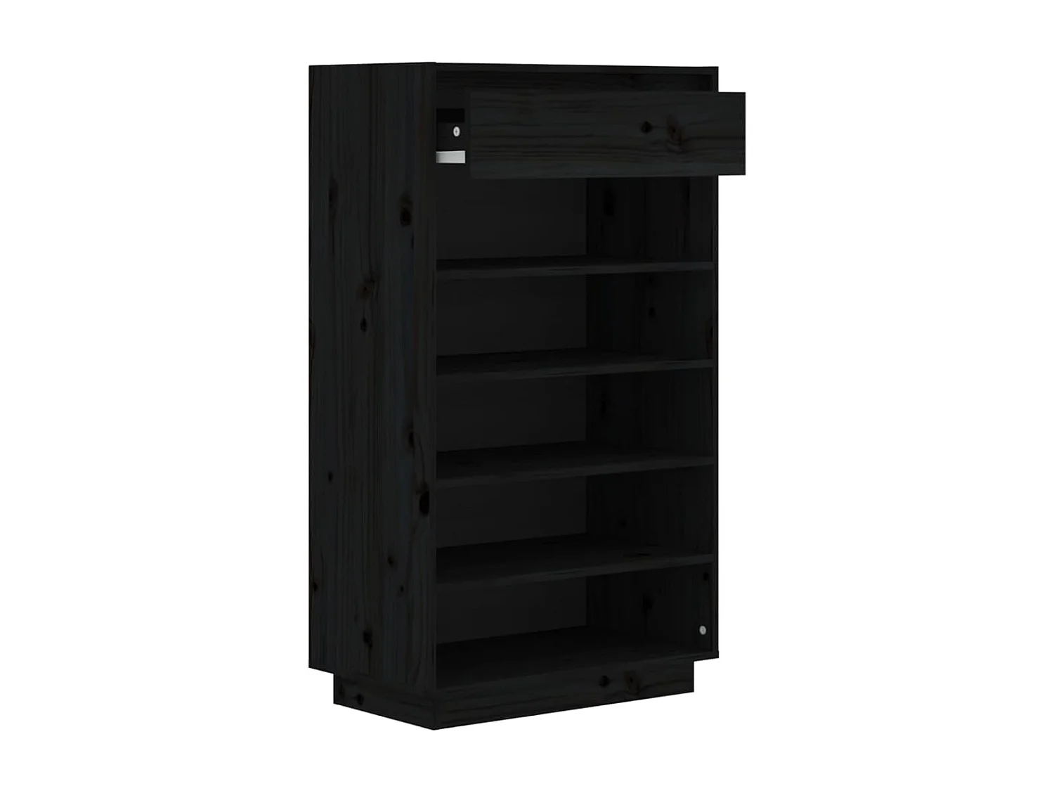 Zapatero negro 60x34x105 cm Madera maciza de pino