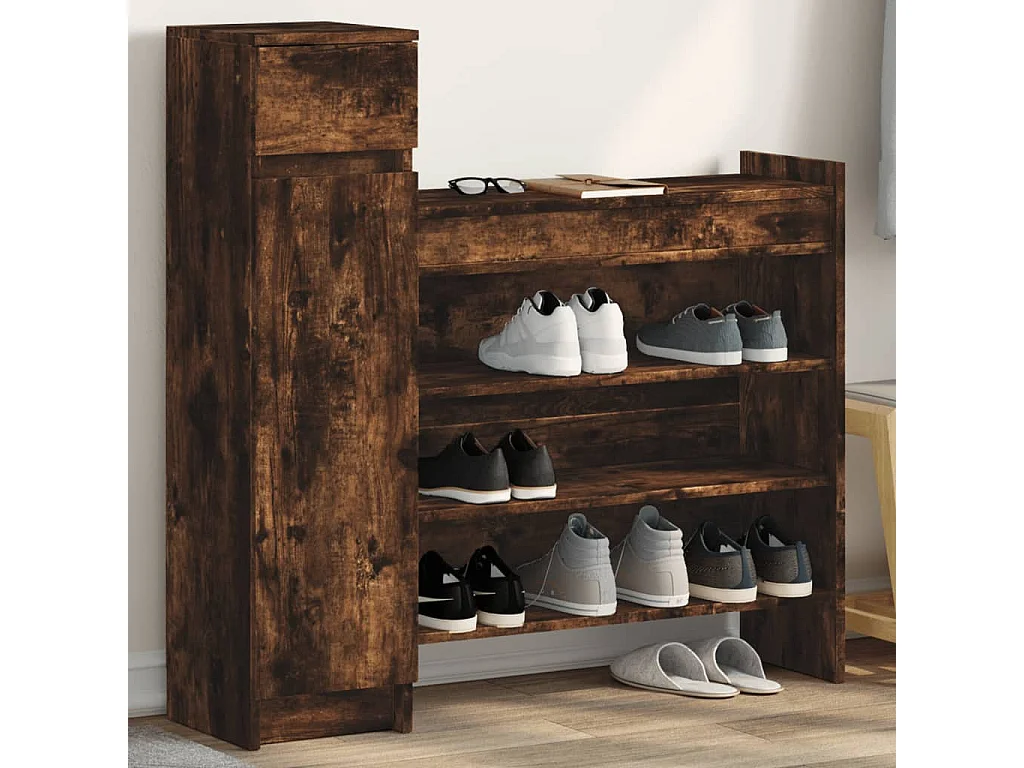 Zapatero de roble ahumado de madera de ingeniería