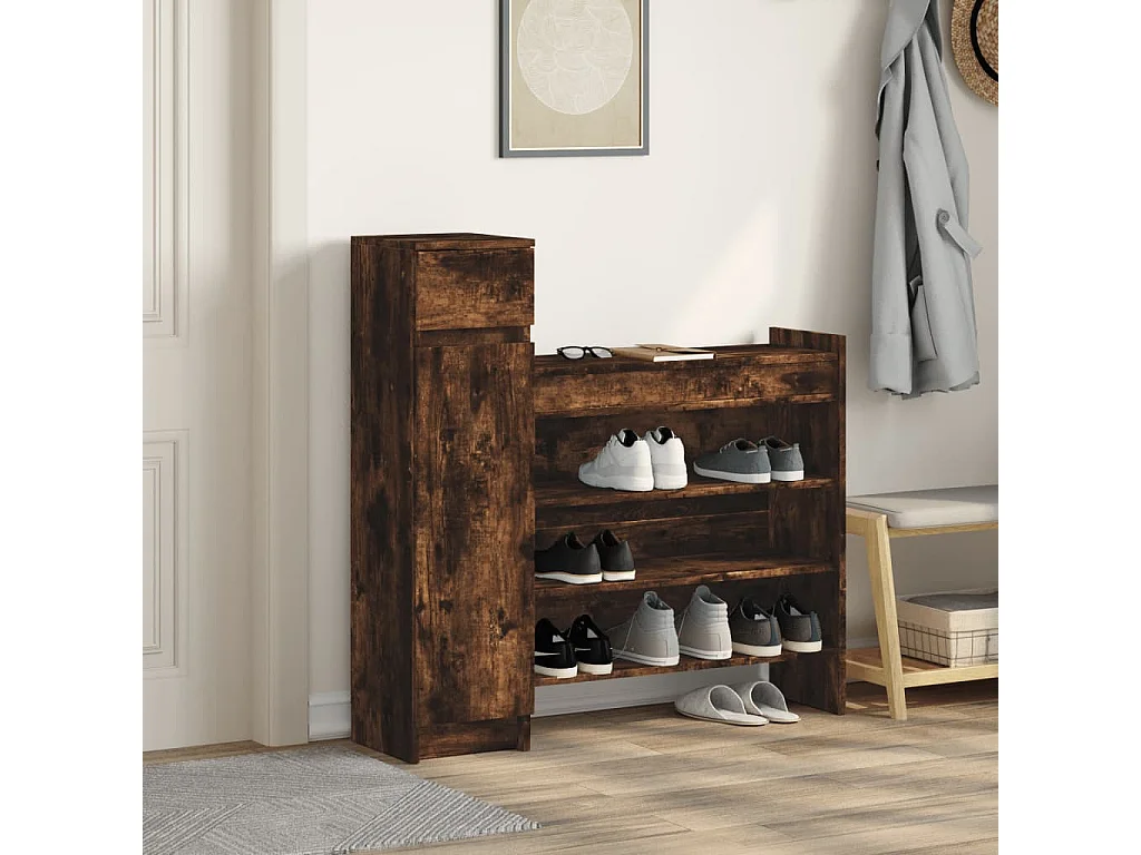 Zapatero de roble ahumado de madera de ingeniería