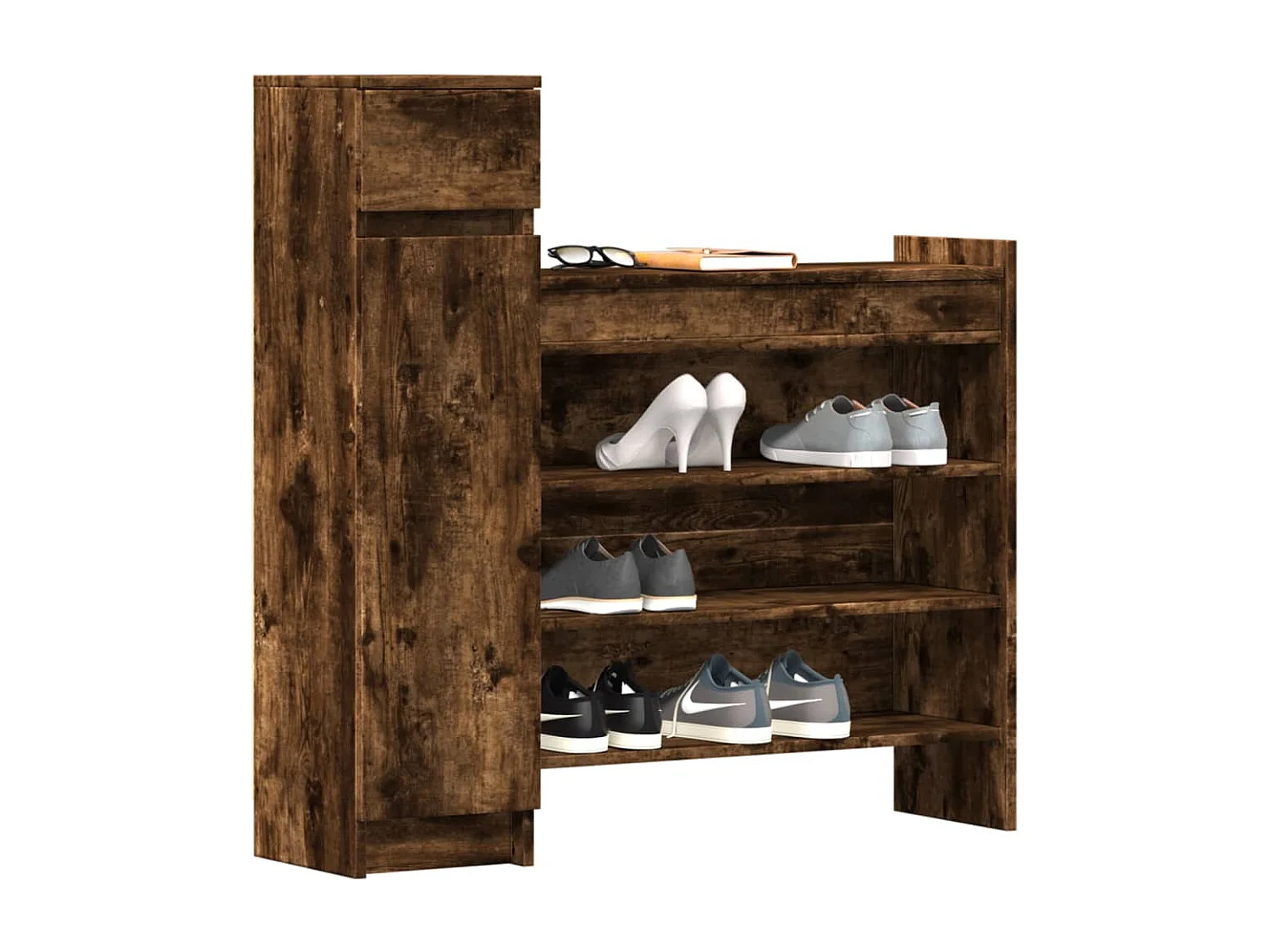 Zapatero de roble ahumado de madera de ingeniería