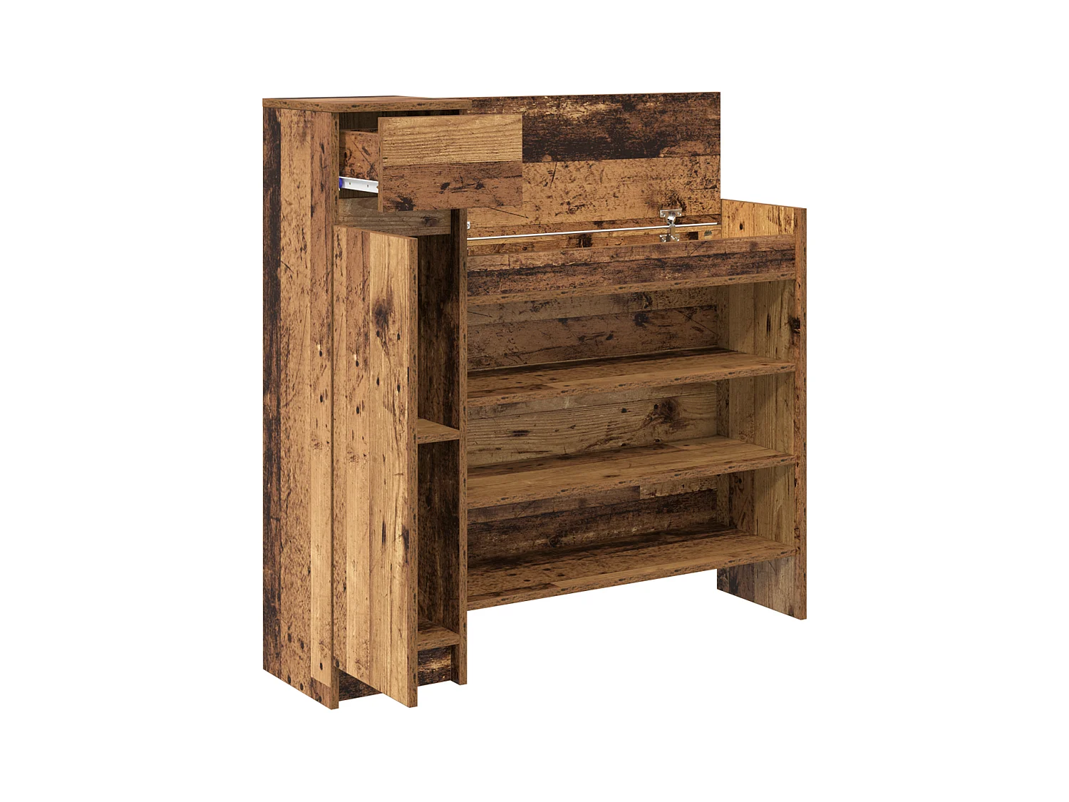 Armoire à chaussures Bois ancien 100.5x28x100 cm Bois reconstitué