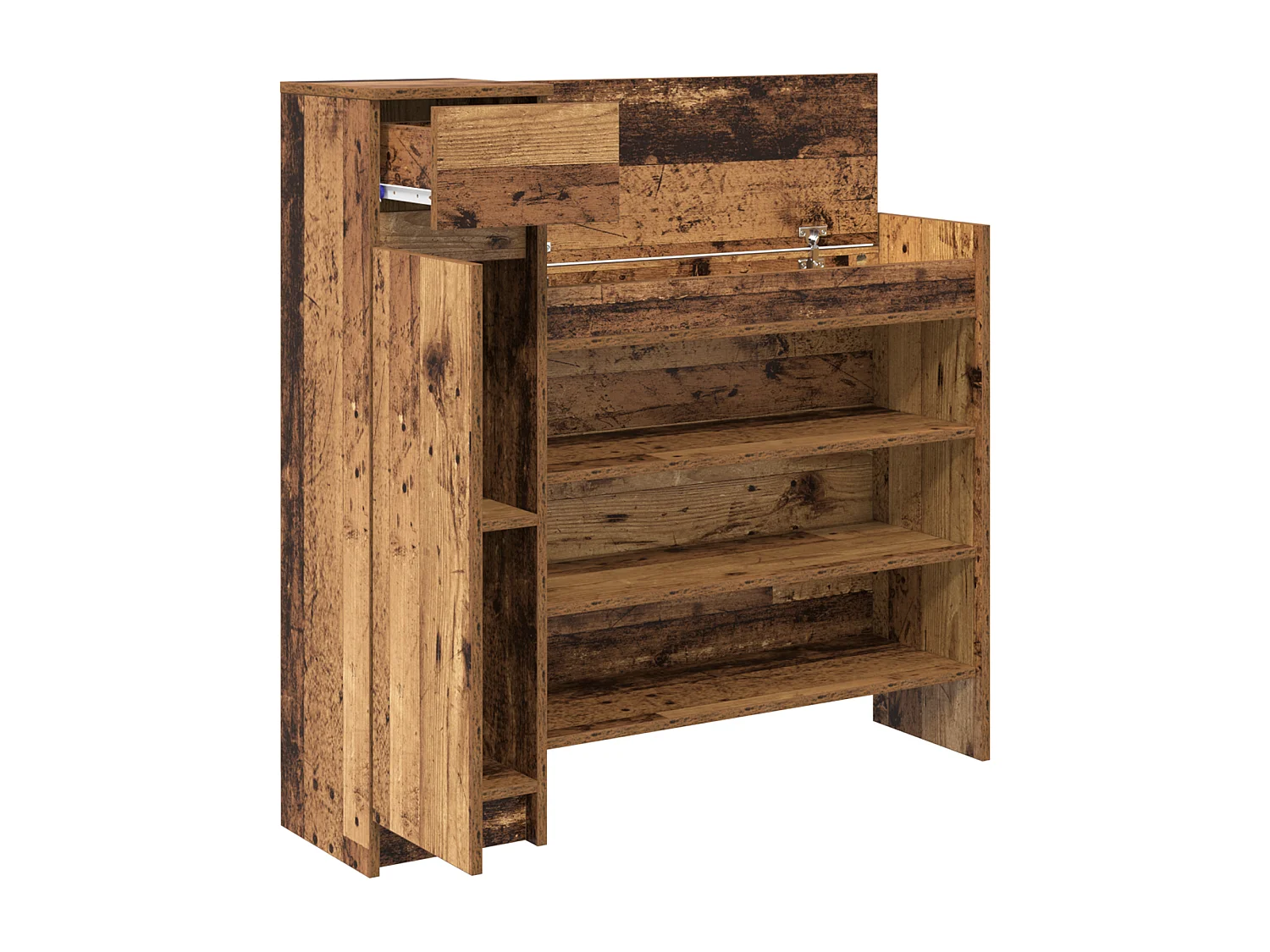 Armoire à chaussures Bois ancien 100.5x28x100 cm Bois reconstitué