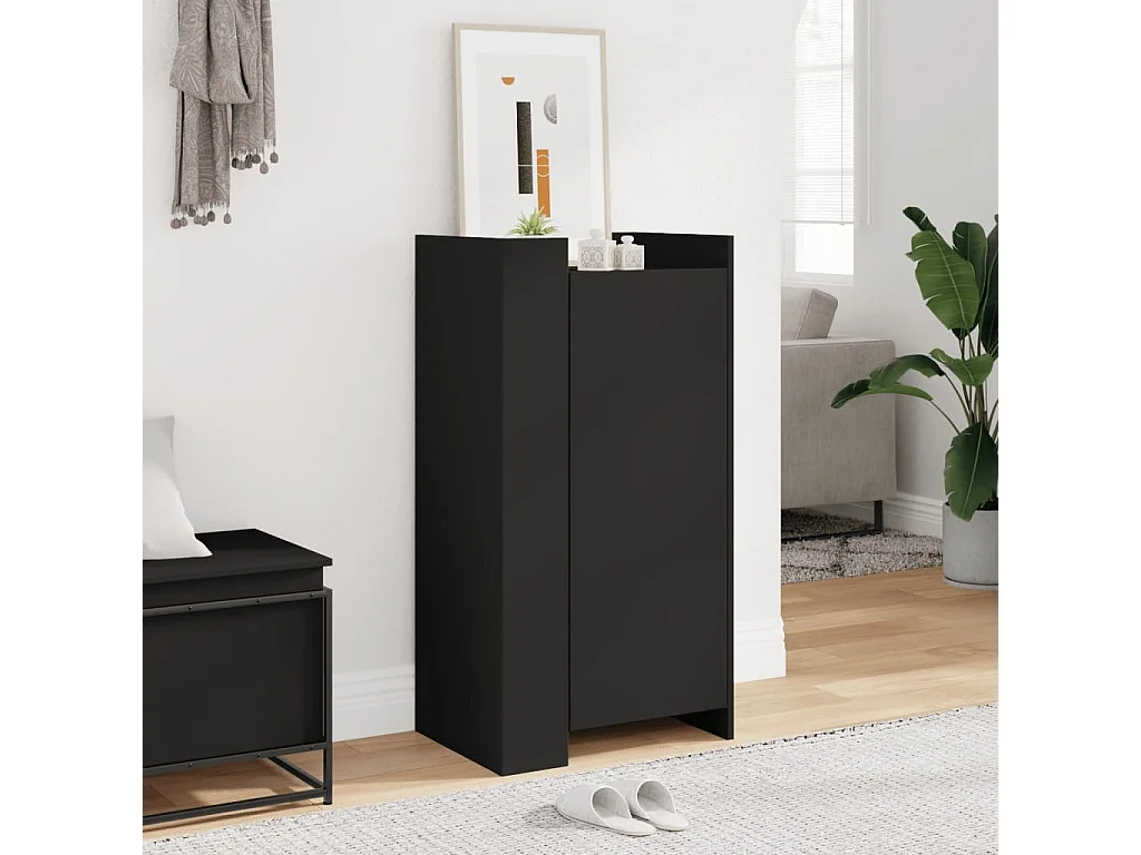 Zapatero negro 52x37,5x100 cm madera contrachapada