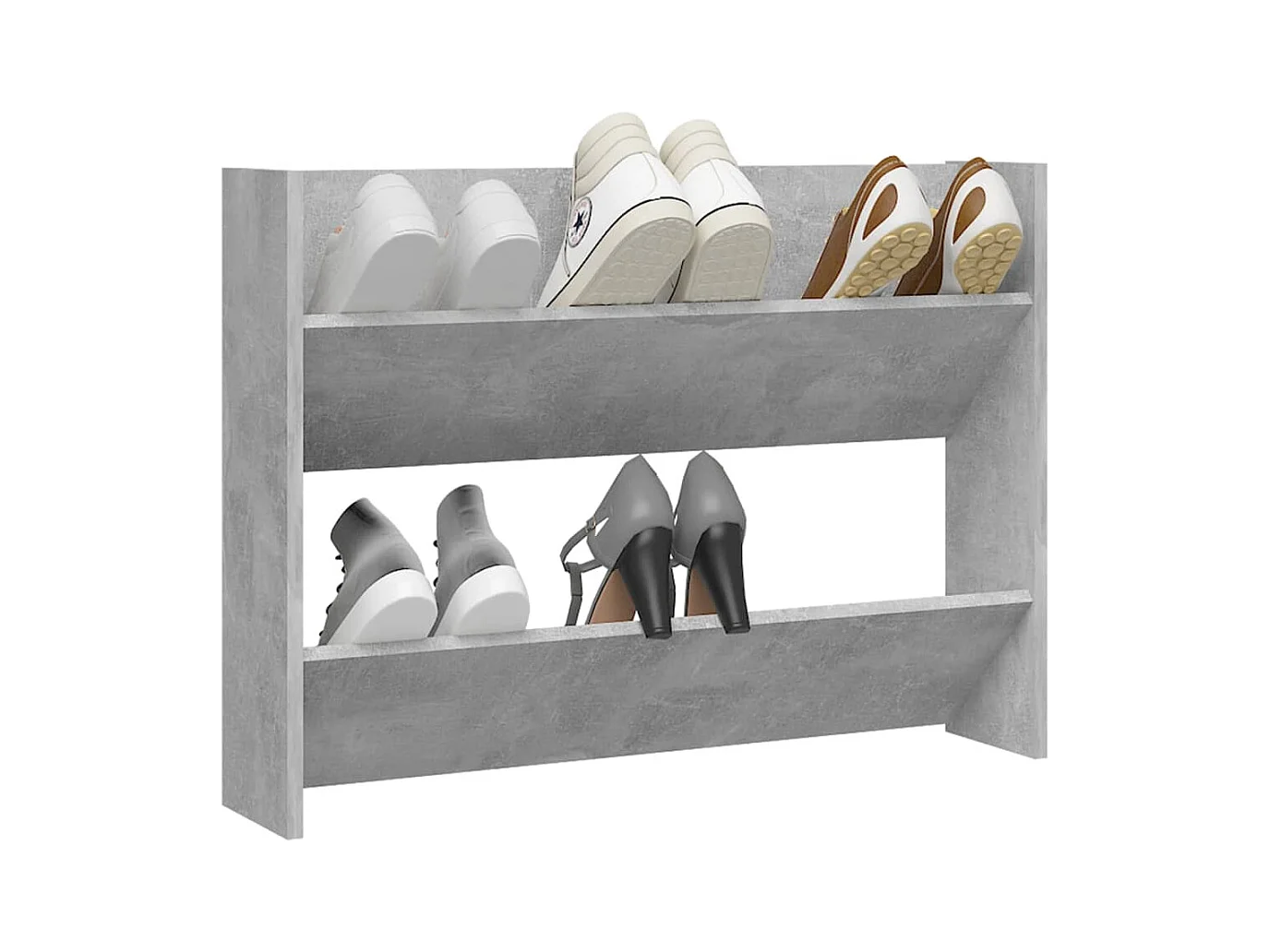 Wandkast voor schoenen Betongrijs 80x18x60 cm Spaanplaat