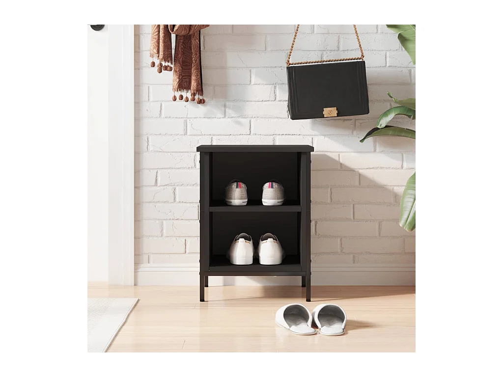 Armoire à chaussures noir 38x35x50 cm bois d'ingénierie