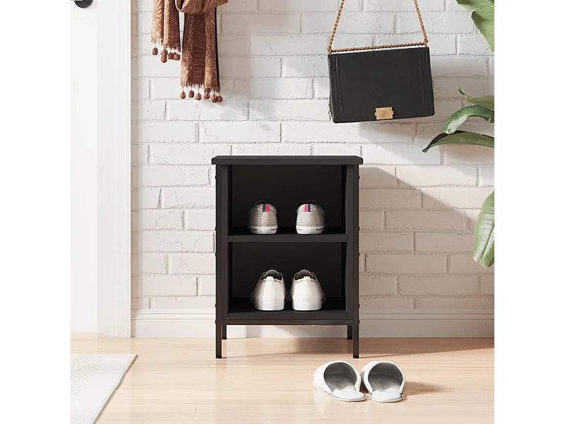 Armoire à chaussures noir 38x35x50 cm bois d'ingénierie