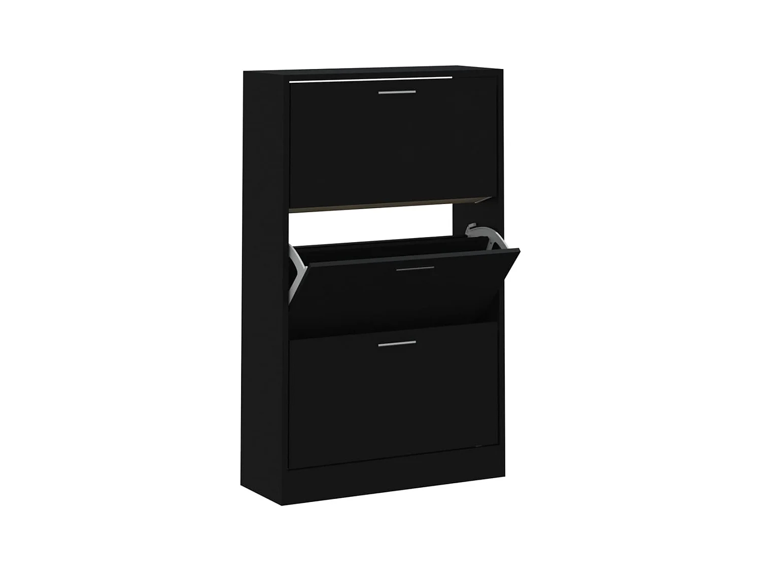 Zwarte schoenenkast 63x24x103 cm Technisch hout