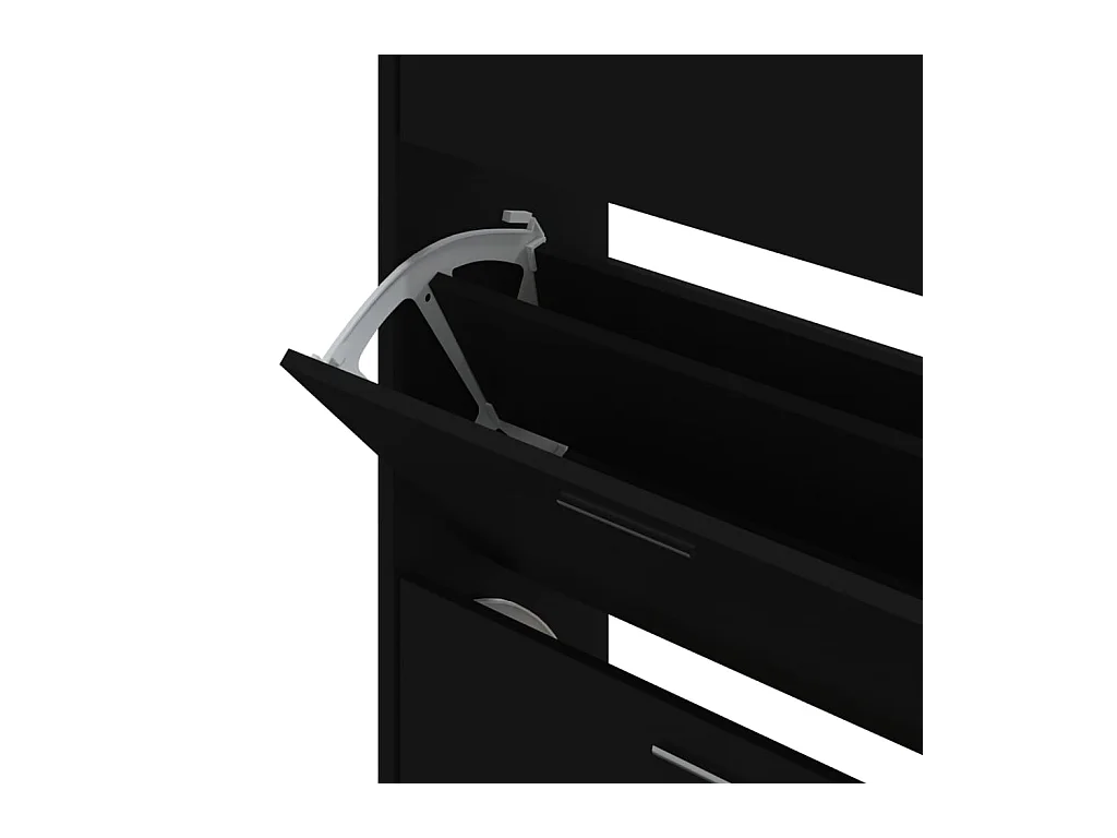 Zwarte schoenenkast 63x24x103 cm Technisch hout