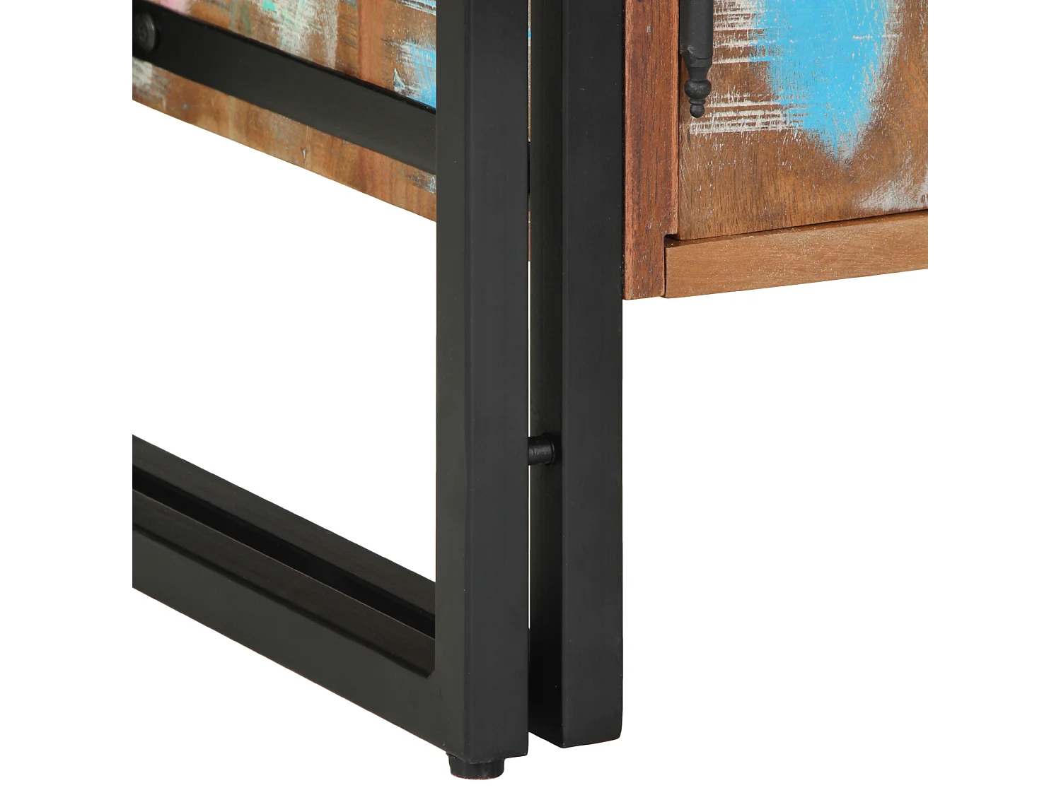 Meuble à chaussures Noir 30x30x40 cm en bois massif de récupération et acier