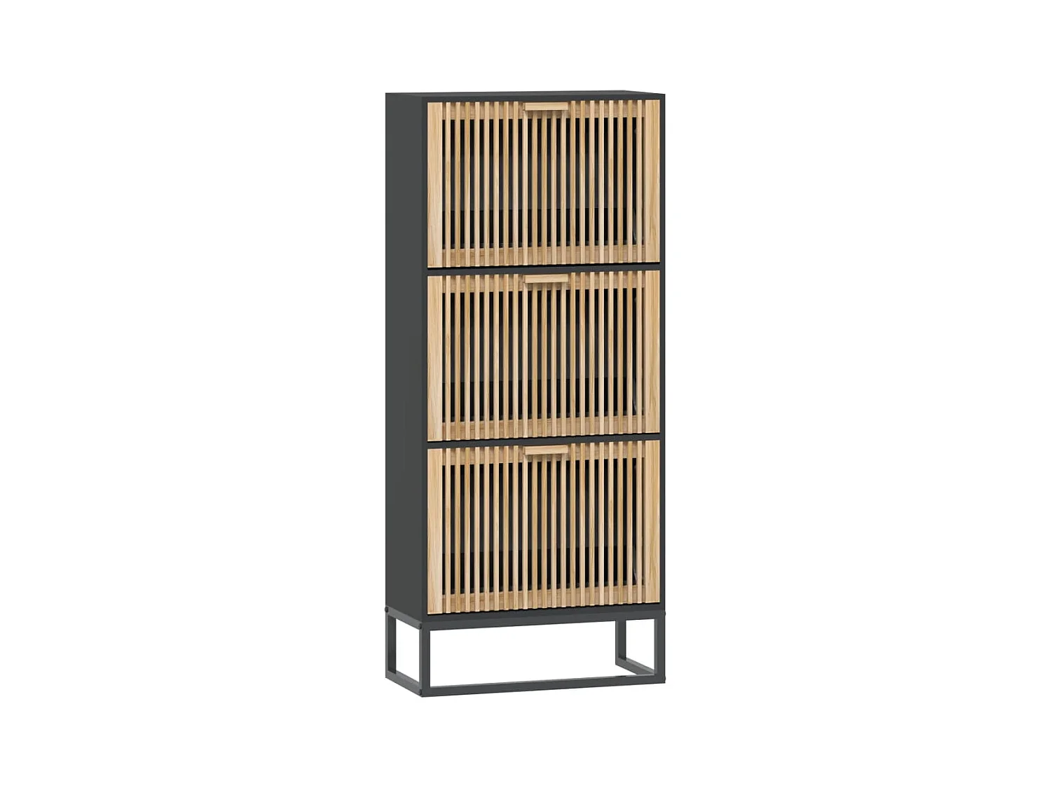 Armoire à chaussures noir 52x25x120 cm bois d'ingénierie