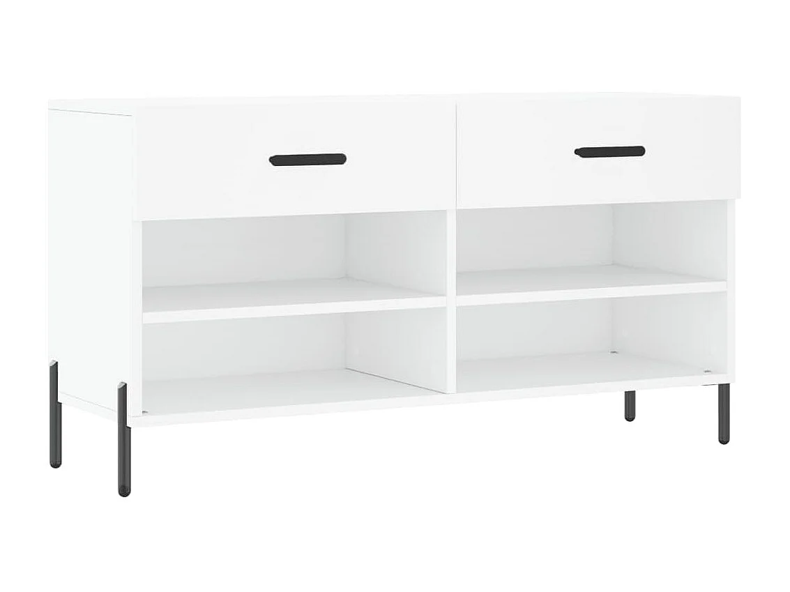 Banc à chaussures blanc 102x35x55 cm bois d'ingénierie