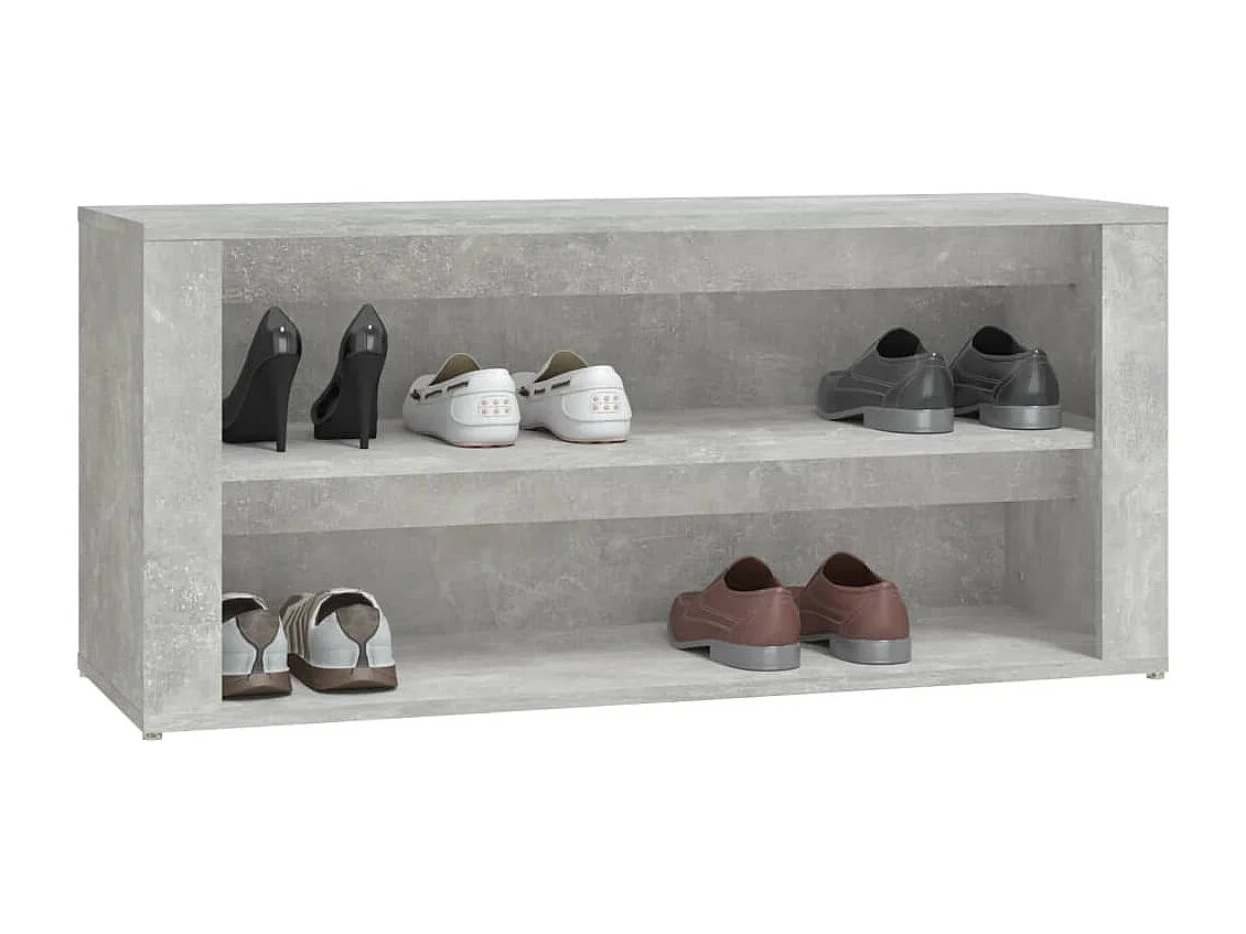 Zapatero Gris Hormigón 100x35x45 cm Madera de Ingeniería