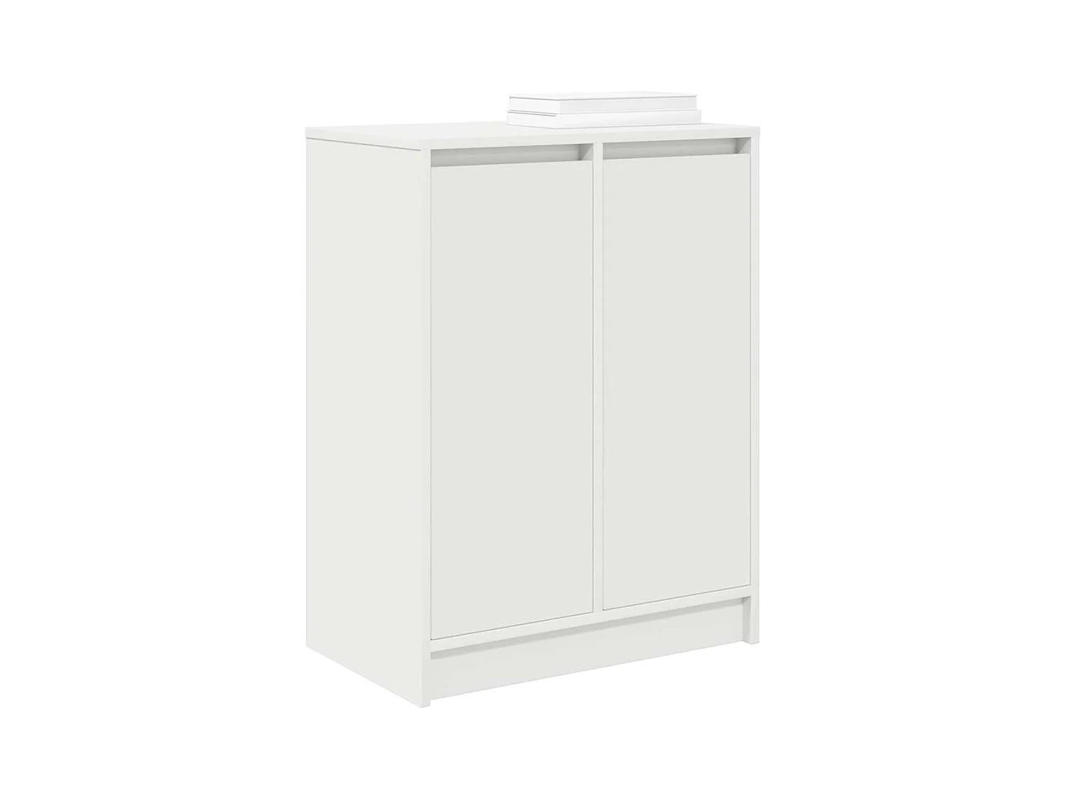 Weißer Schuhschrank 57x34x76 cm Holzwerkstoff