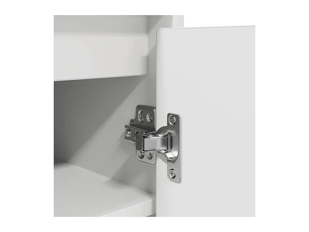 Weißer Schuhschrank 57x34x76 cm Holzwerkstoff