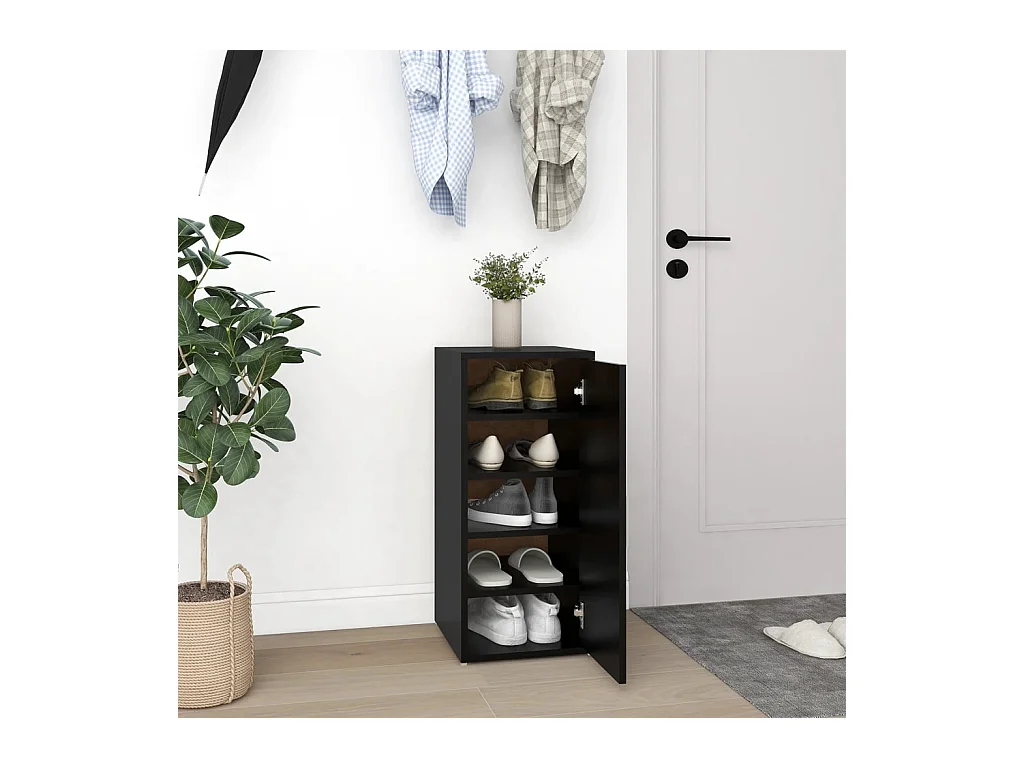 Armoire à chaussures Noir 32x35x70 cm Bois d’ingénierie