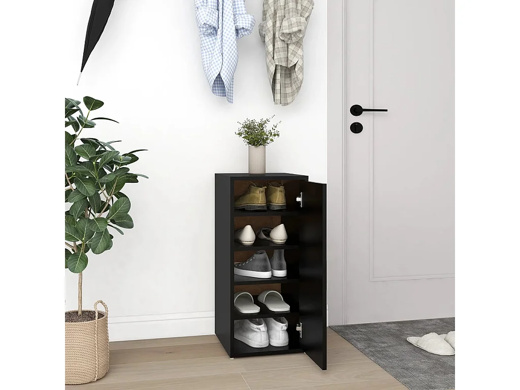 Armoire à chaussures Noir 32x35x70 cm Bois d’ingénierie