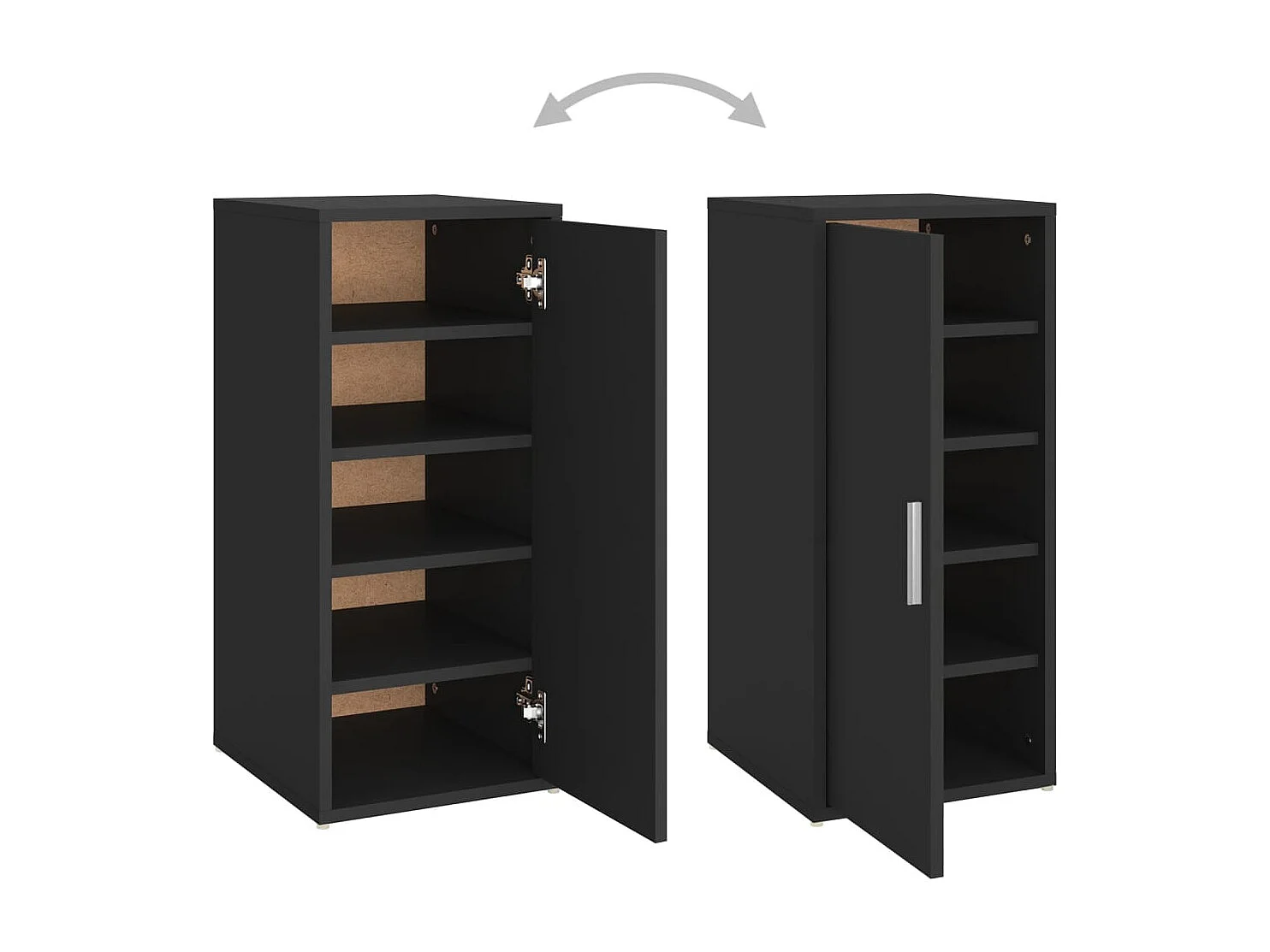 Armoire à chaussures Noir 32x35x70 cm Bois d’ingénierie