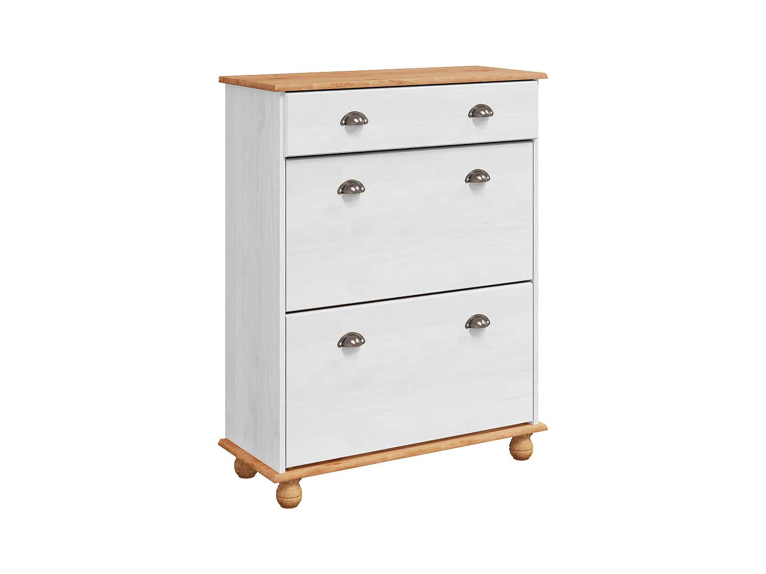 Cabinet à chaussures Blanc 85x35x108 cm Bois massif pin