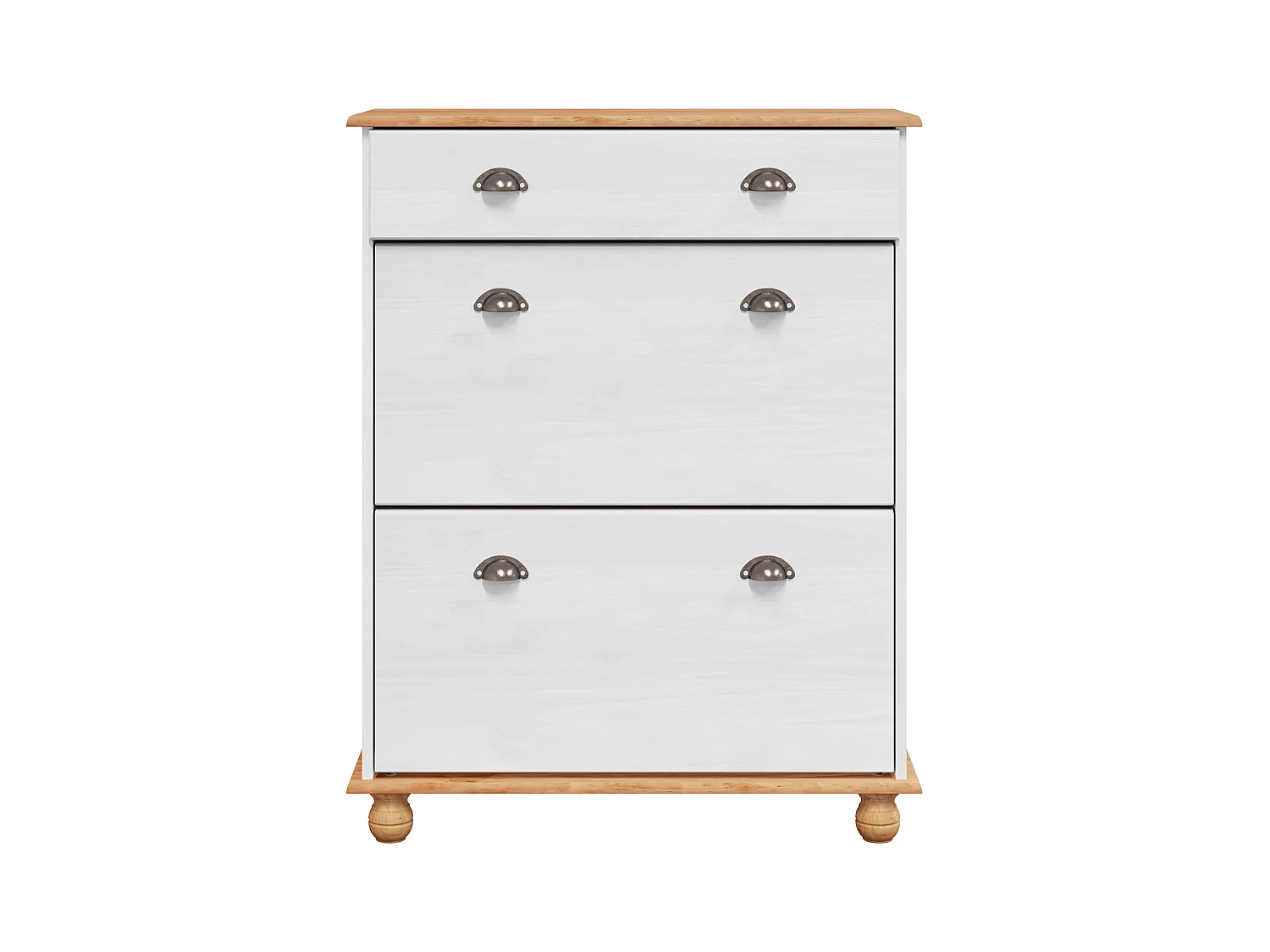 Cabinet à chaussures Blanc 85x35x108 cm Bois massif pin