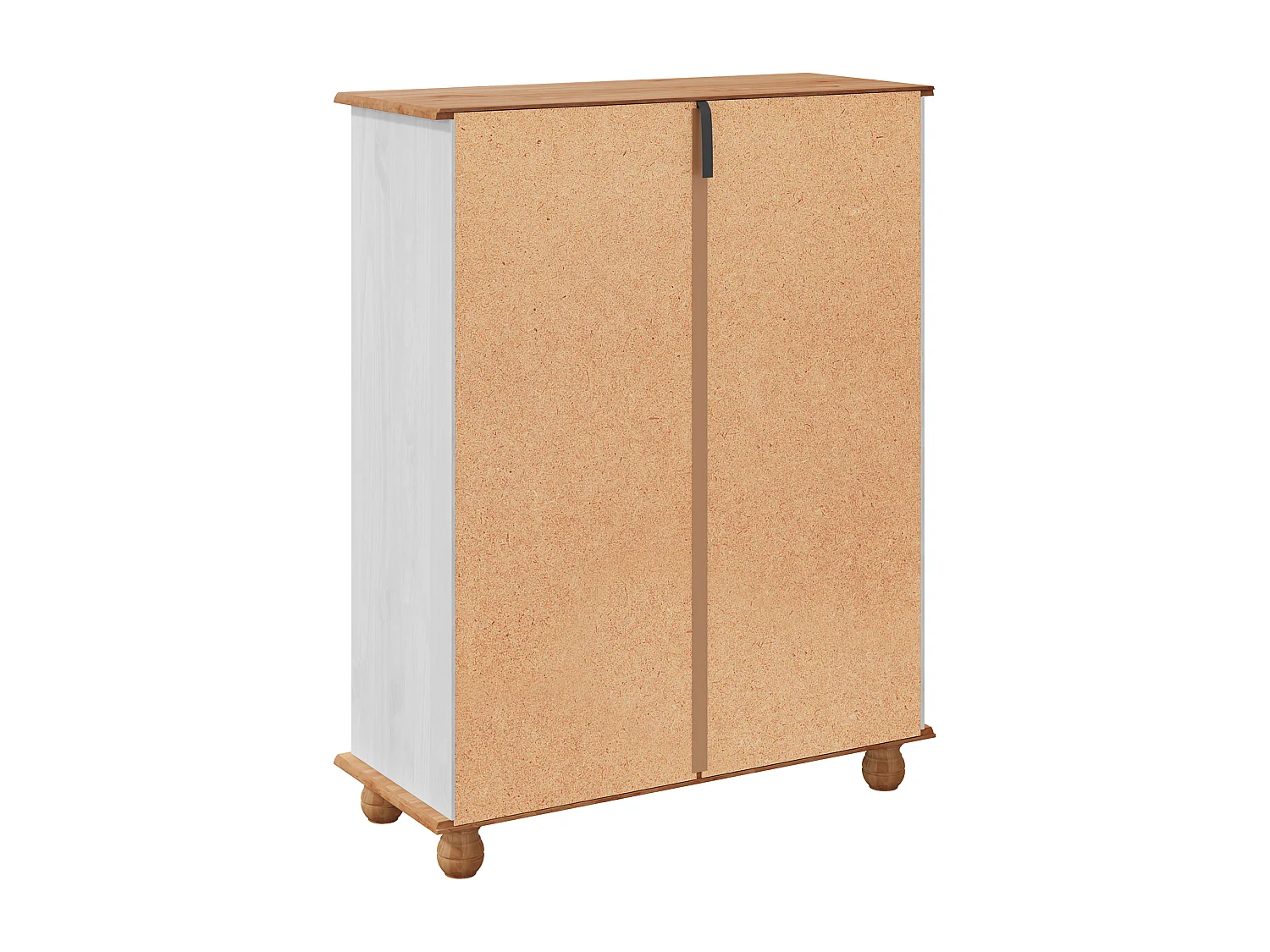 Scarpiera Bianca 85x35x108 cm Legno Massello di Pino