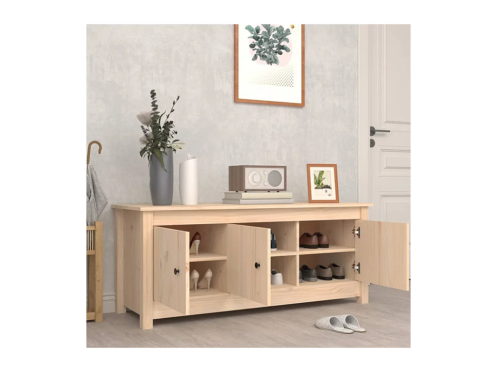 Armoire à chaussures 110x38x45,5 cm Bois de pin massif