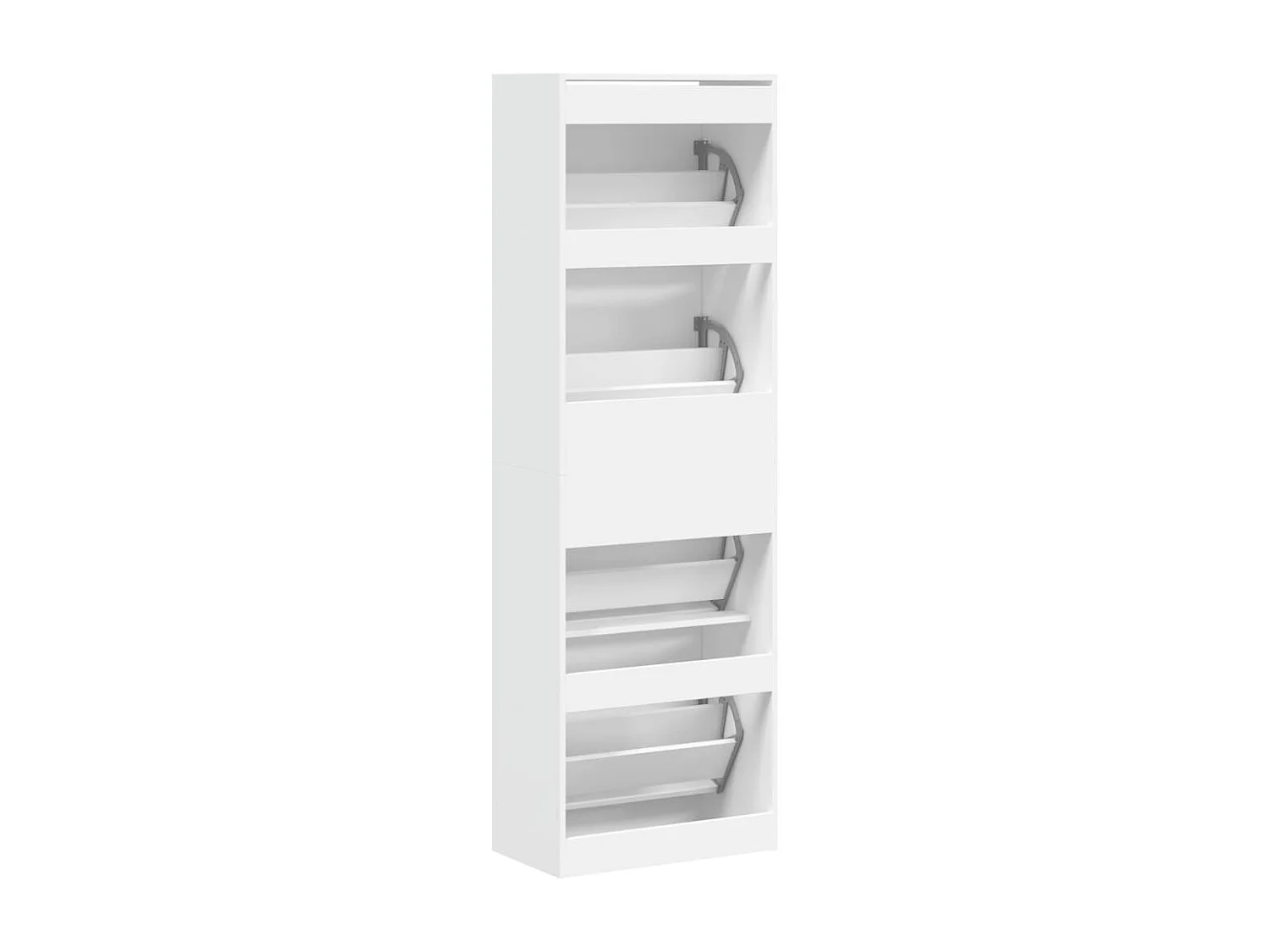 Armoire à chaussures 4 tiroirs rabattables blanc 60x34x187,5 cm