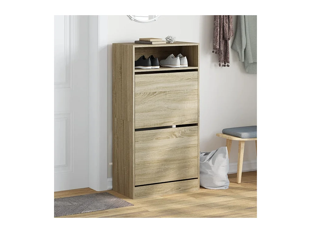 Armoire à chaussures chêne sonoma 60x34x116cm Bois d'ingénierie