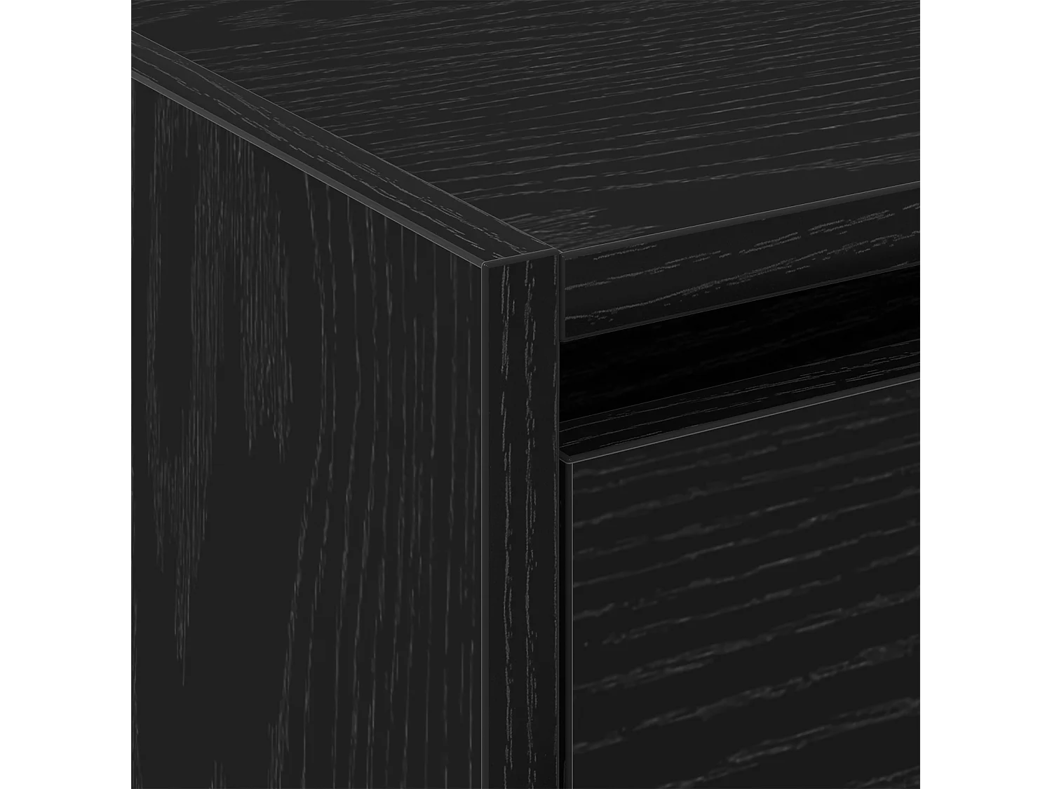 Zwarte eikenhouten schoenenkast 80x21x125,5 cm bewerkt hout