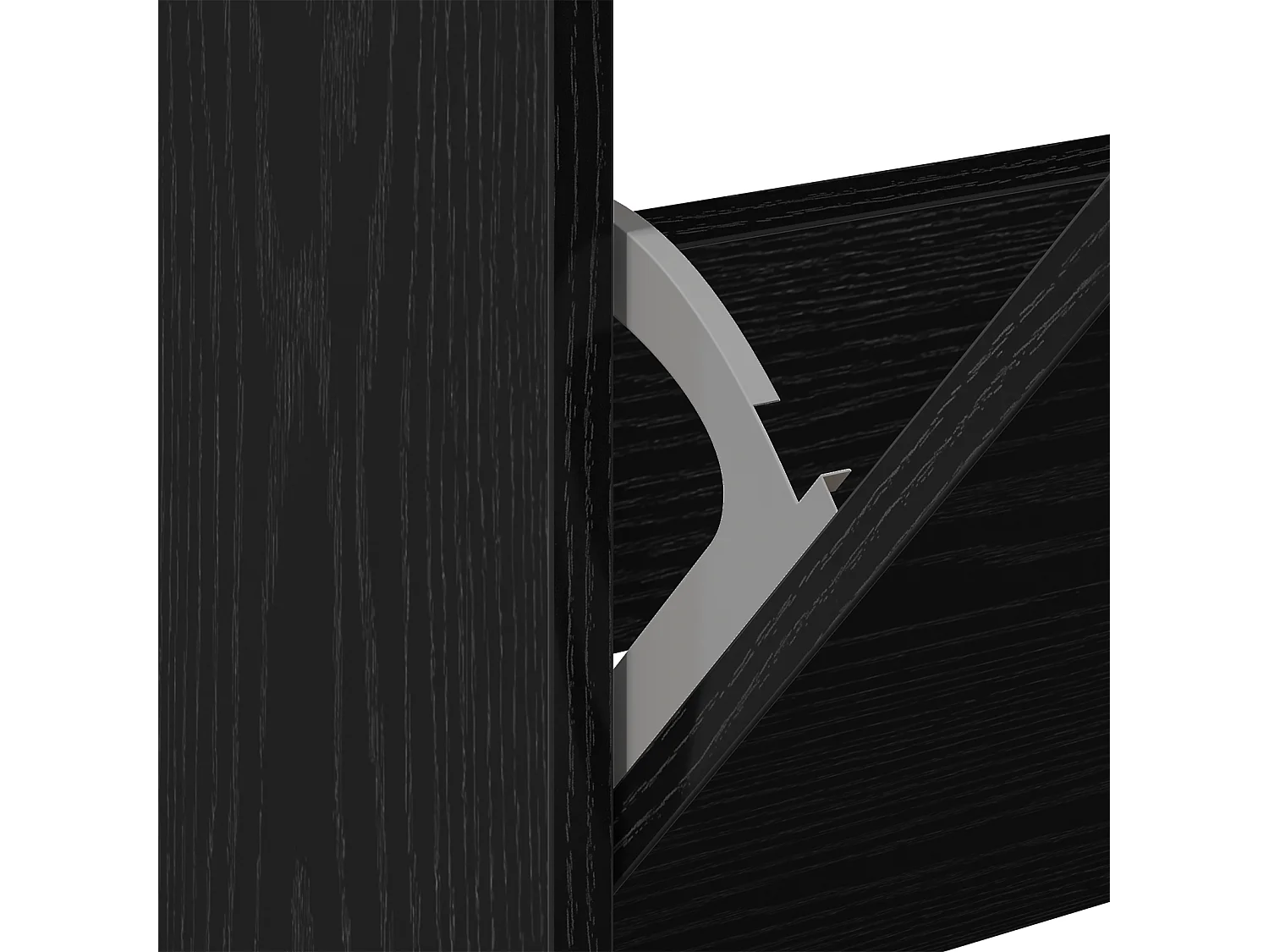 Zwarte eikenhouten schoenenkast 80x21x125,5 cm bewerkt hout