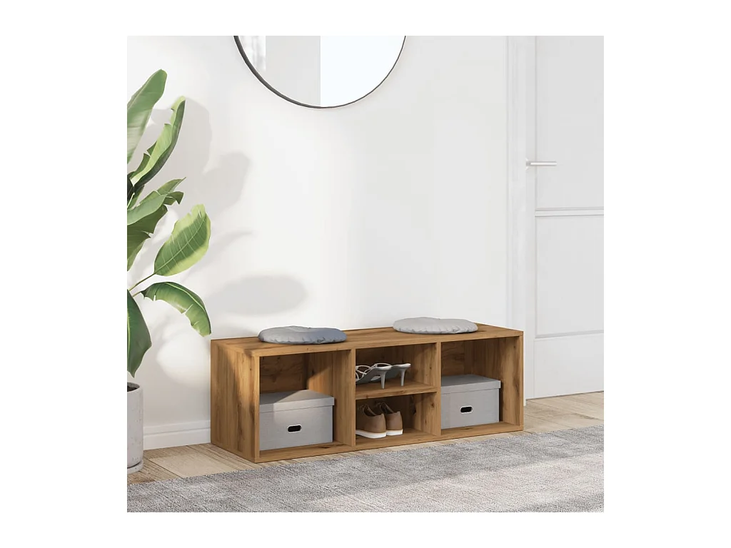 Handgefertigte Schuhbank aus Eichenholz 105x35x35 cm
