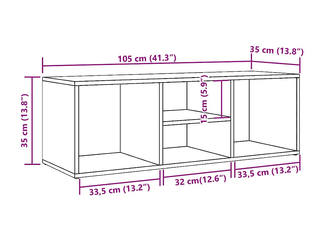 Handgefertigte Schuhbank aus Eichenholz 105x35x35 cm