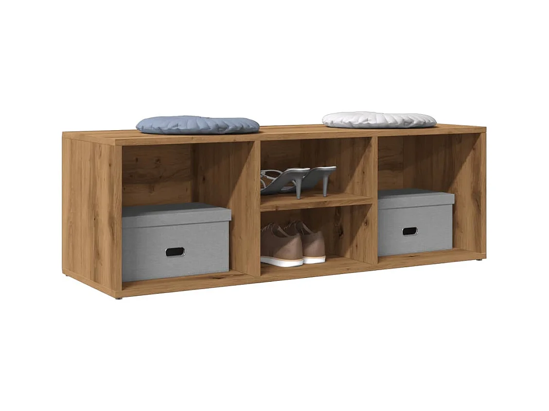Panca portascarpe in rovere realizzata a mano 105x35x35 cm