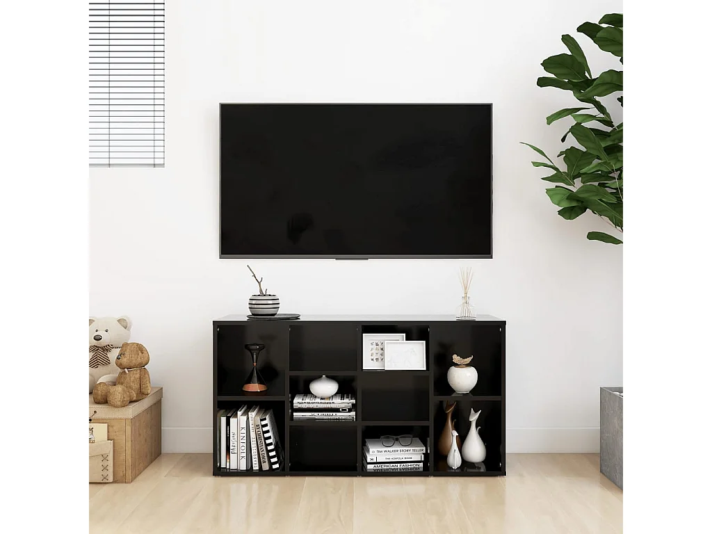 Banco zapatero negro 103x30x54,5 cm Madera de ingeniería